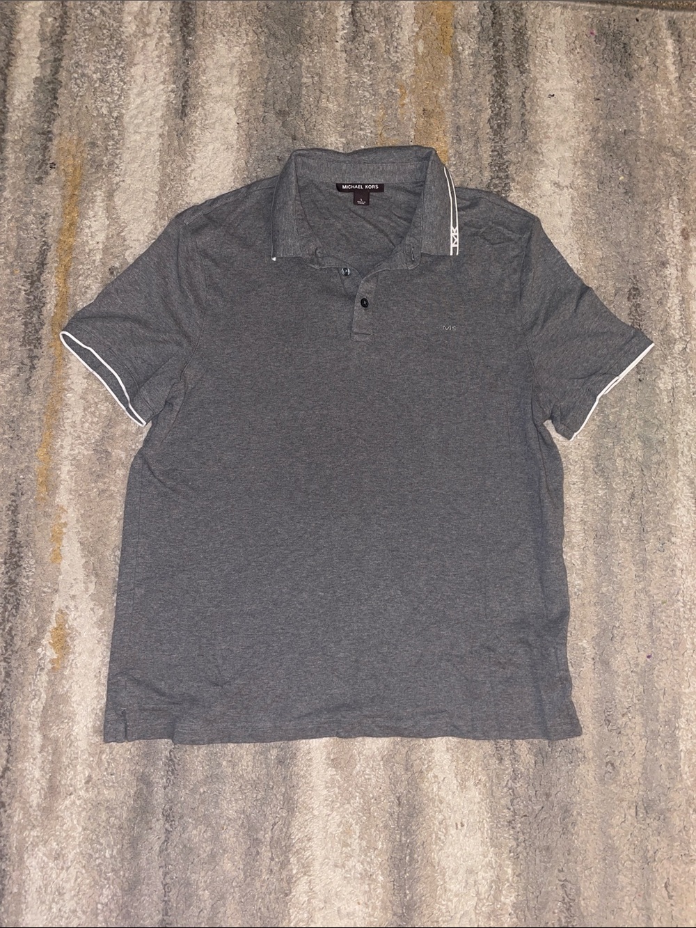Michael Kors Men’s Charcoal Polo with White Trim